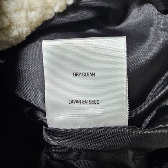 Adam Levine Womens Black Sherpa Collar Lined Moto Jacket Wool Blend‎ XS - Picture 6 of 10